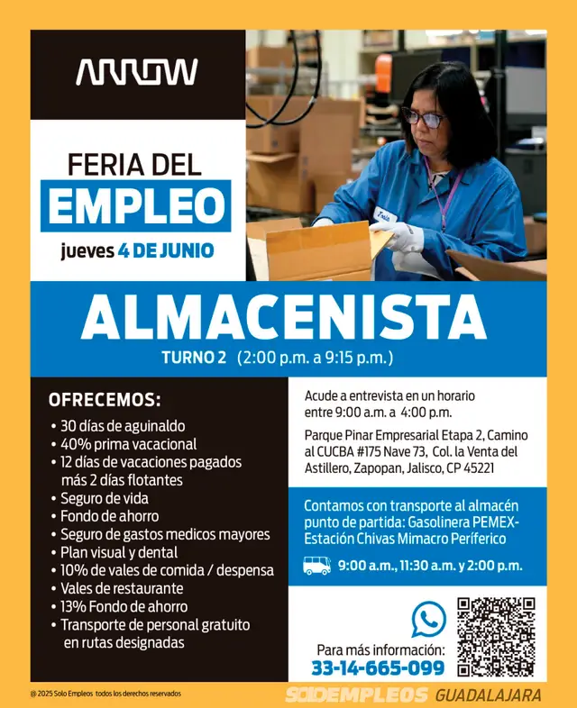 Vacante de empleo en Guadalajara publicada el 2026-05-29 en Solo Empleos