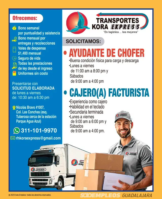 Vacante de empleo en Guadalajara publicada el 2026-05-29 en Solo Empleos