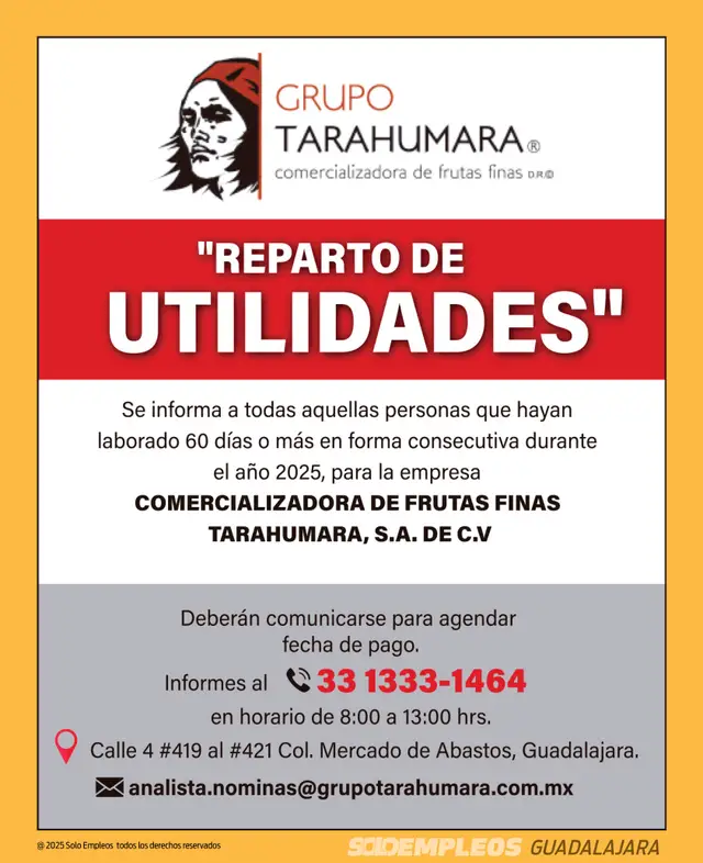 Vacante de empleo en Guadalajara publicada el 2026-05-29 en Solo Empleos