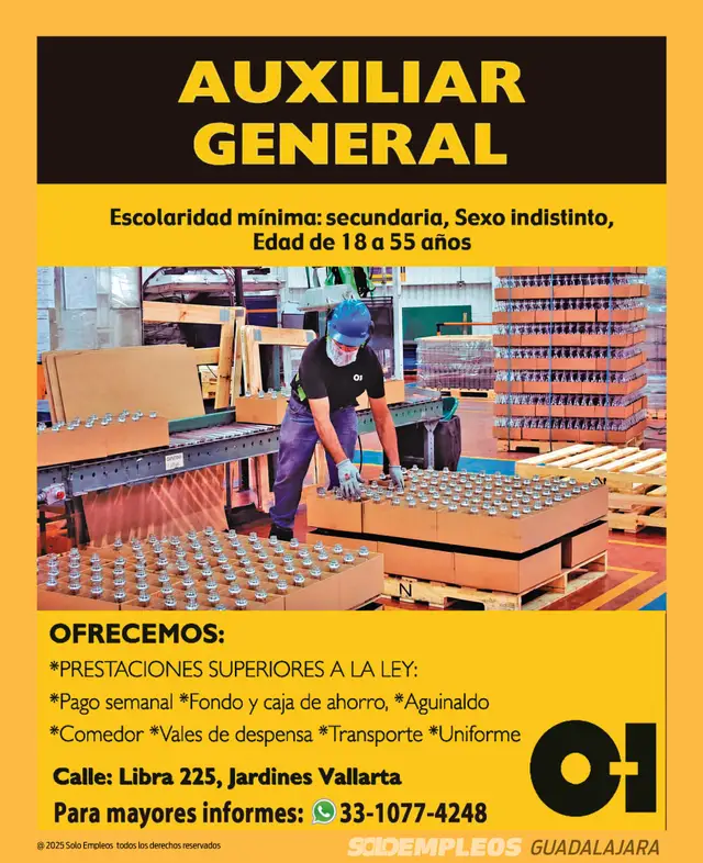 Vacante de empleo en Guadalajara publicada el 2026-05-29 en Solo Empleos