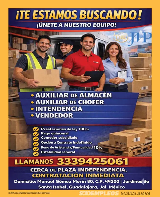 Vacante de empleo en Guadalajara publicada el 2026-06-02 en Solo Empleos