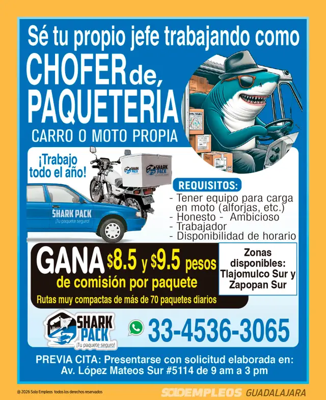 Vacante de empleo en Guadalajara publicada el 2026-07-17 en Solo Empleos