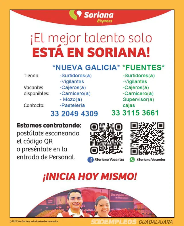 Vacante de empleo en Guadalajara publicada el 2026-07-17 en Solo Empleos