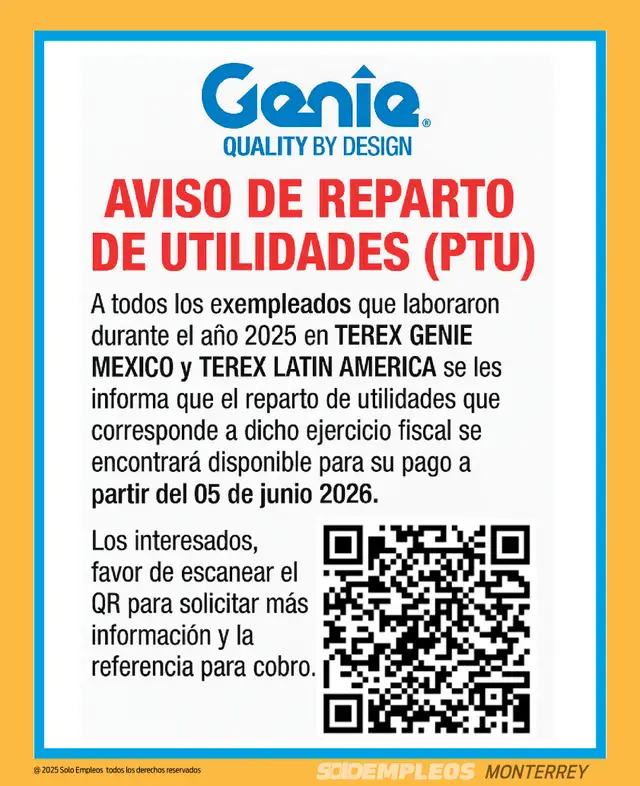Vacante de empleo en Monterrey publicada el 2026-05-29 en Solo Empleos