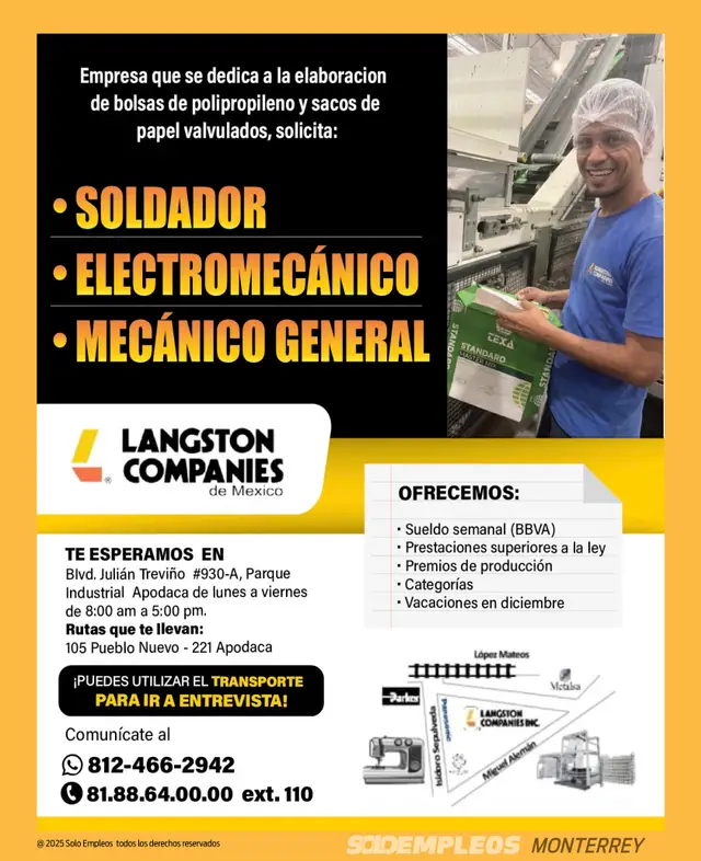 Vacante de empleo en Monterrey publicada el 2026-05-29 en Solo Empleos