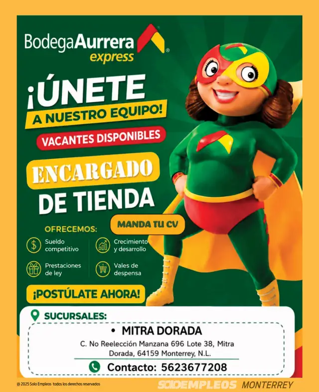Vacante de empleo en Monterrey publicada el 2026-05-29 en Solo Empleos
