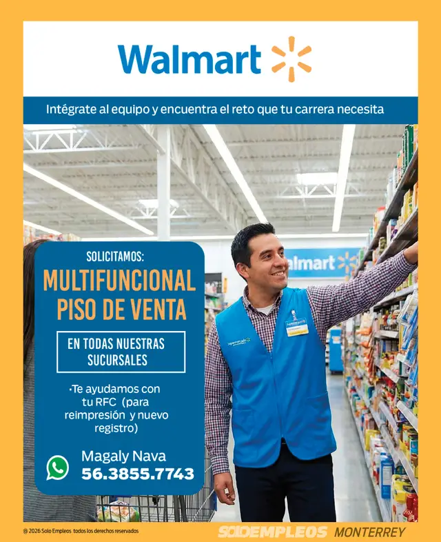 Vacante de empleo en Monterrey publicada el 2026-05-29 en Solo Empleos