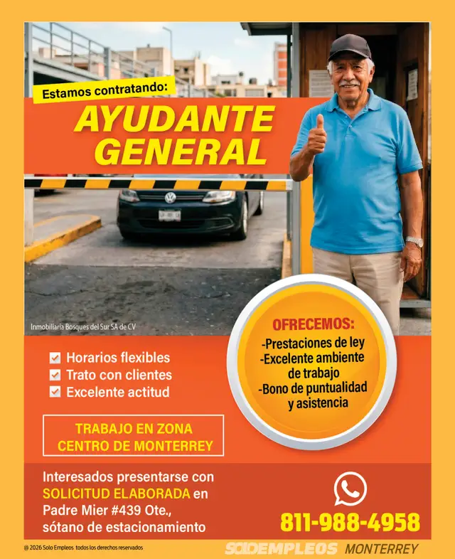 Vacante de empleo en Monterrey publicada el 2026-07-17 en Solo Empleos